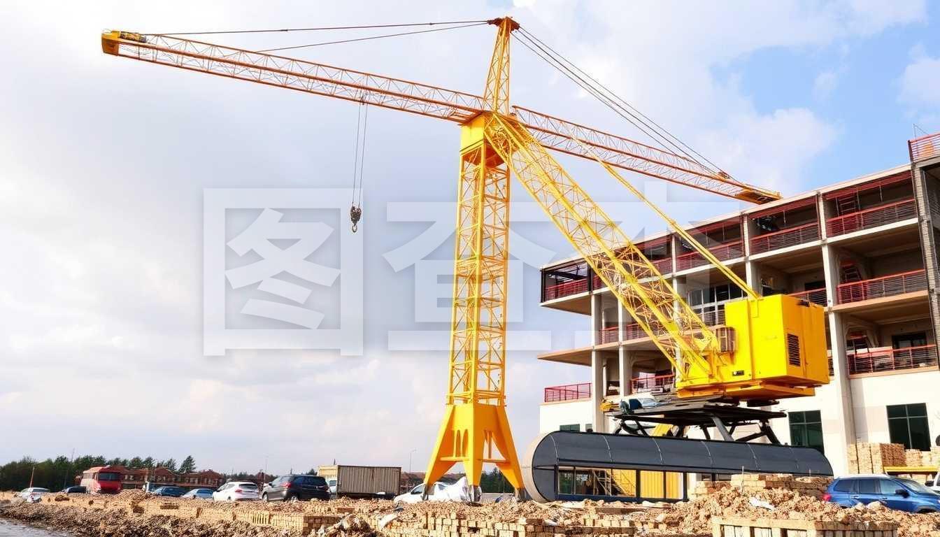 制造起重机展示建筑、制造和建筑